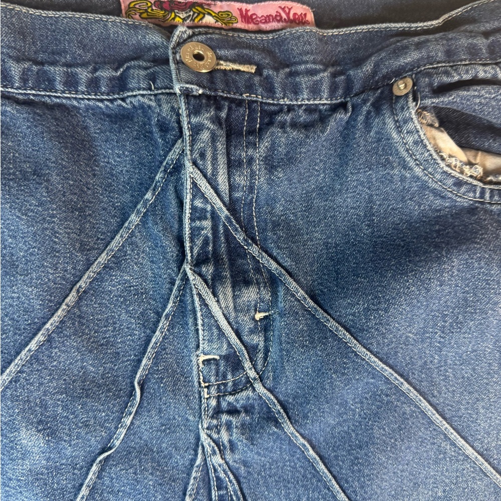 Vintage Me and You Skirt Womens Large Blue Denim Long Distressed Y2K 90s Style - Picture 4 of 7